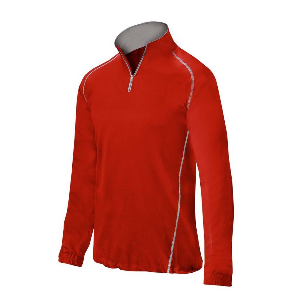 Panske Bundy Mizuno Comp 1/4 Zip Batting Červené Vypredaj TKAV20374